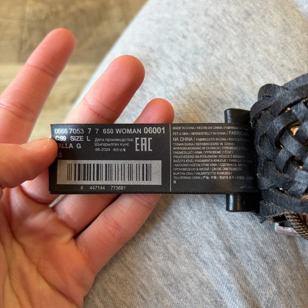 MNG Tropez Leather Woven Belt - Picture 10 of 15